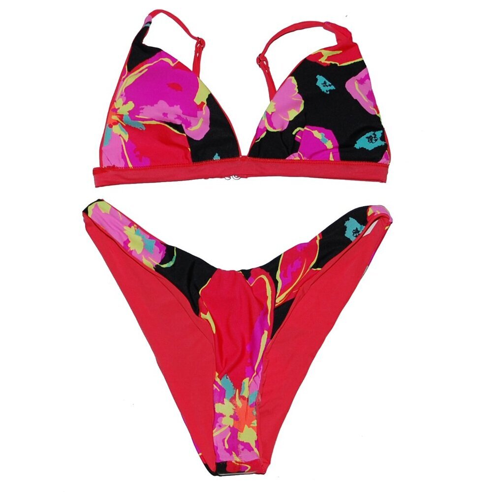 NWT Maaji Triangle Bikini Top & Bottom Reversible 2 Piece Set Medium M